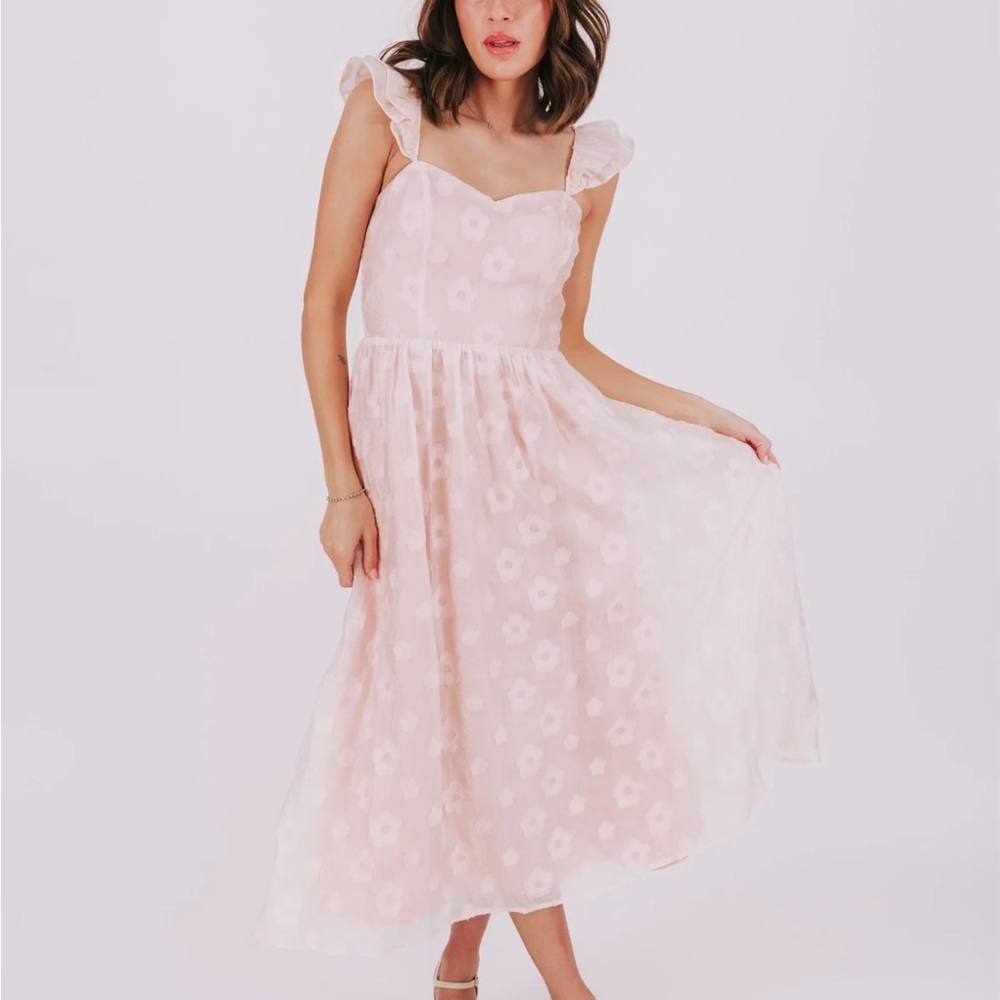 One Loved Babe Pink Midi Dress Size L